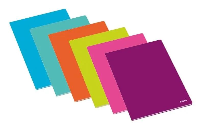 Caderno A5 agrafado AMBAR SCHOOL - quadriculado - Hoc Sensu