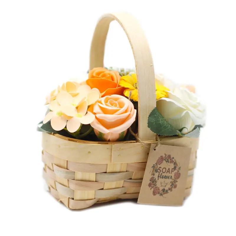 Cesta de Vime Bouquet de Flores de Sabão - Laranja - Médio - Hoc Sensu