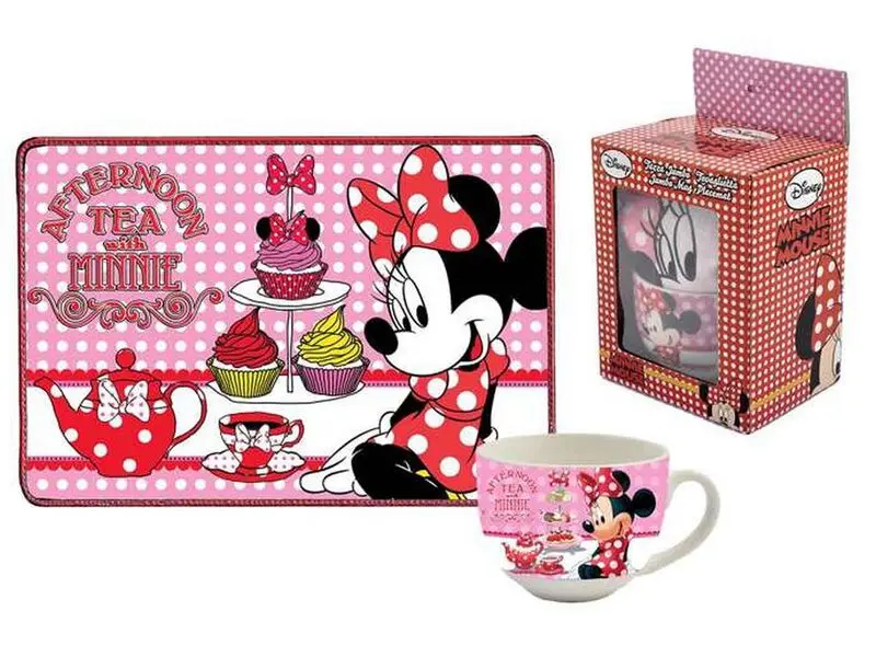 Conjunto Xicara de Chá + Toalha de Mesa Individual de Minnie Mouse -Hoc Sensu
