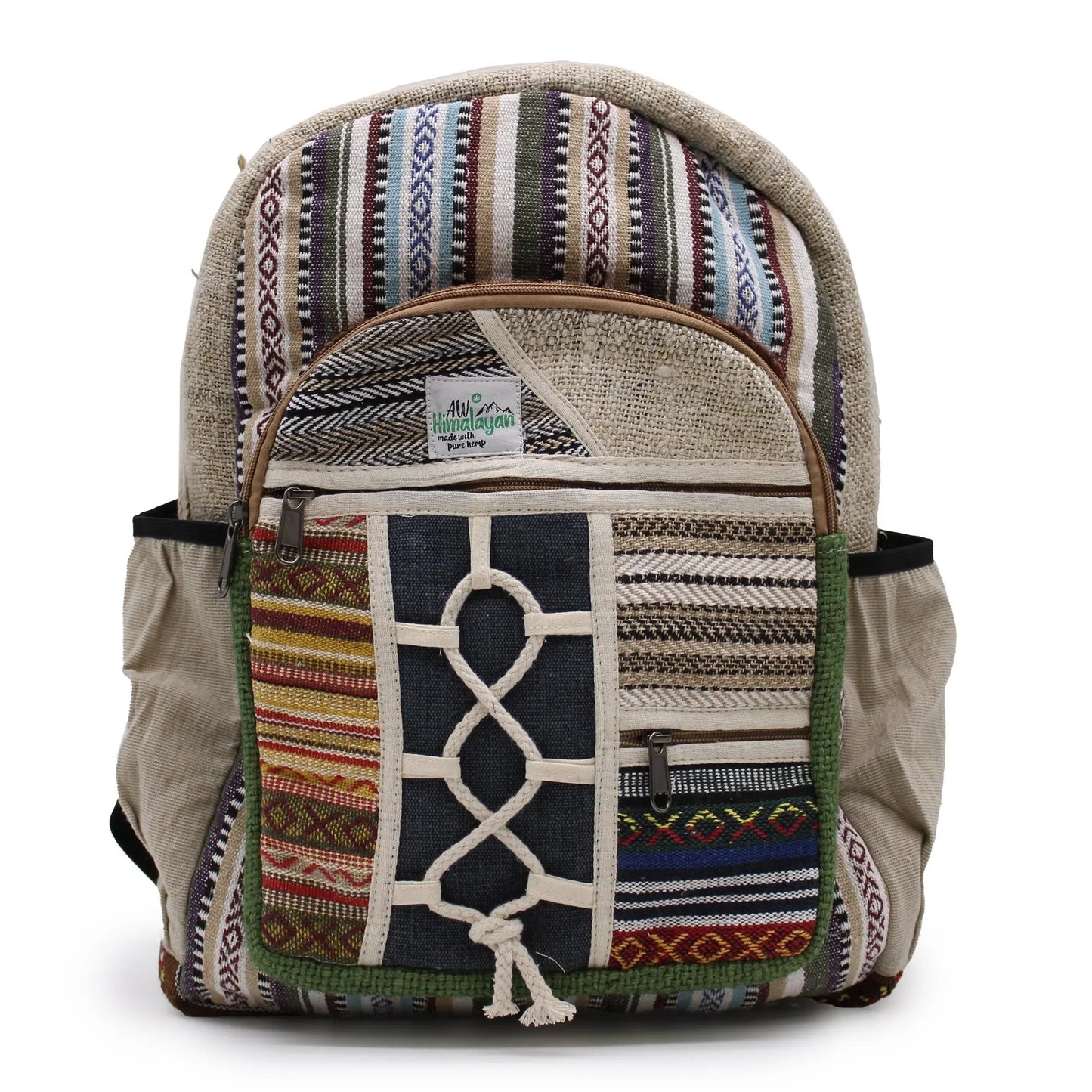 Mochila Grande - Estilo Corda e Bolsos hempb-13 Mochilas de algodão - asiáticas Mochilas