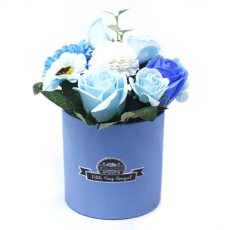 Pote com Flores de Sabão - Bouquet Pequeno - Azul - Hoc Sensu