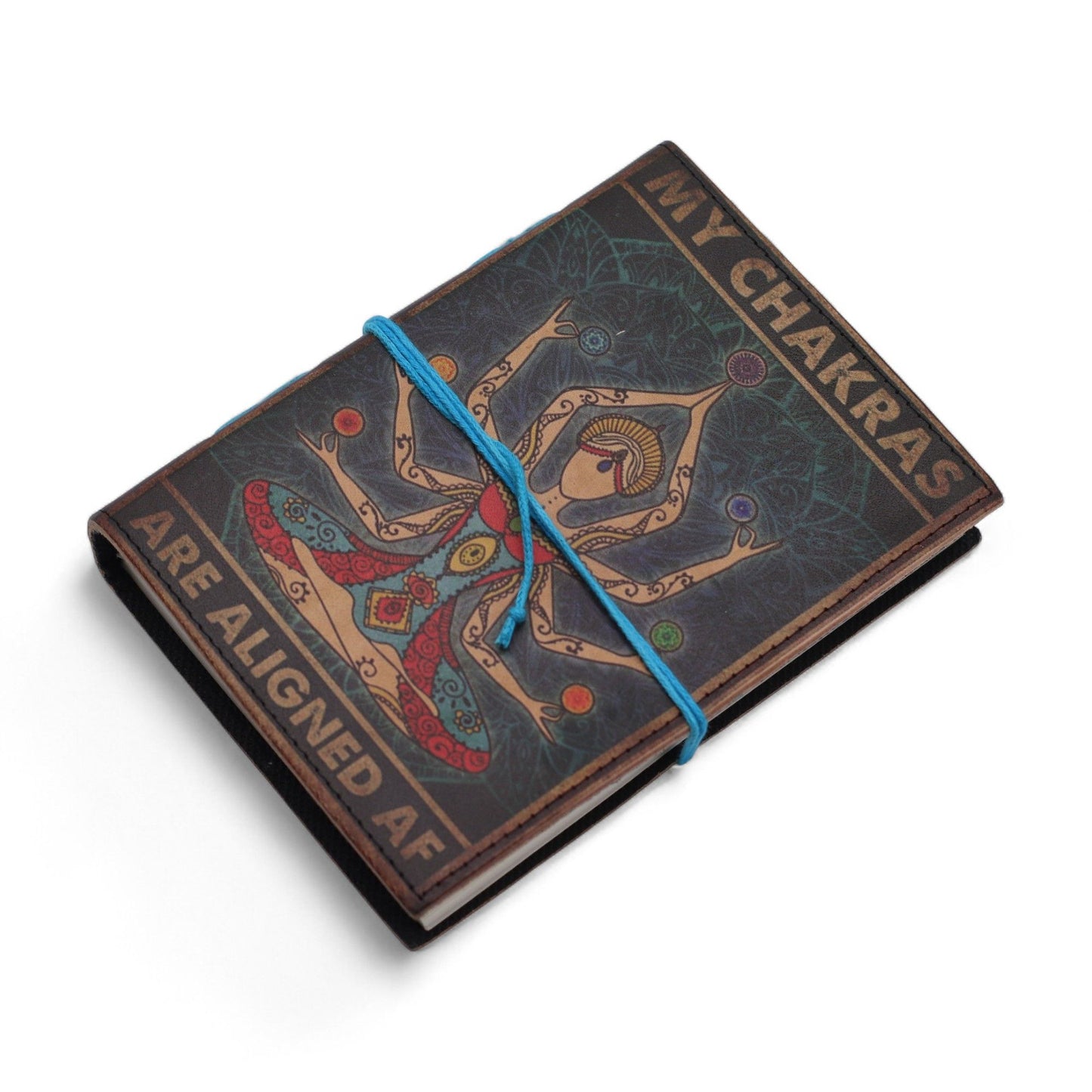 Caderno Couro Chakras Alinhados 200 Páginas 17,8cm - Hoc Sensu