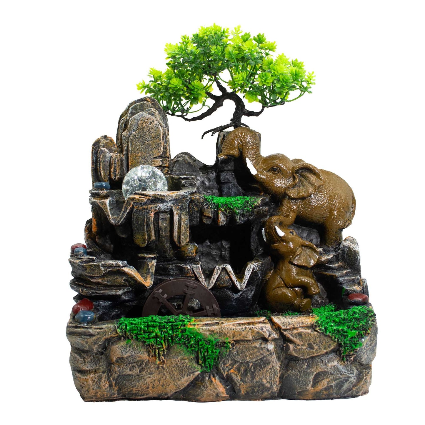 Fonte de Água Decorativa - Elefantes Apaixonados - 35cm