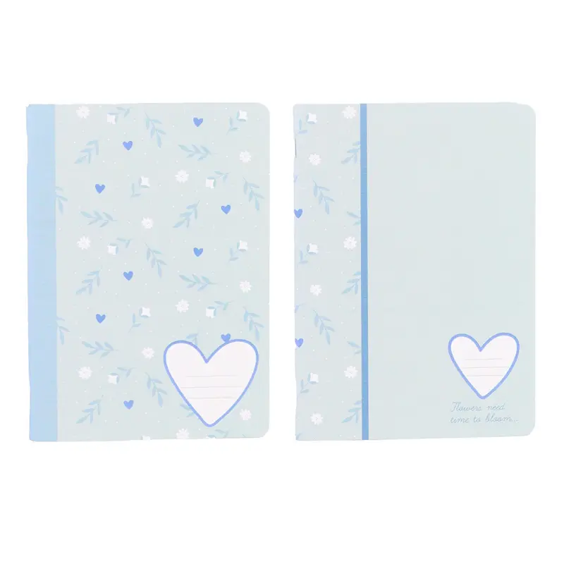 Caderno A5 agrafado Ancor b'log sweet blue - quadriculado - Hoc Sensu