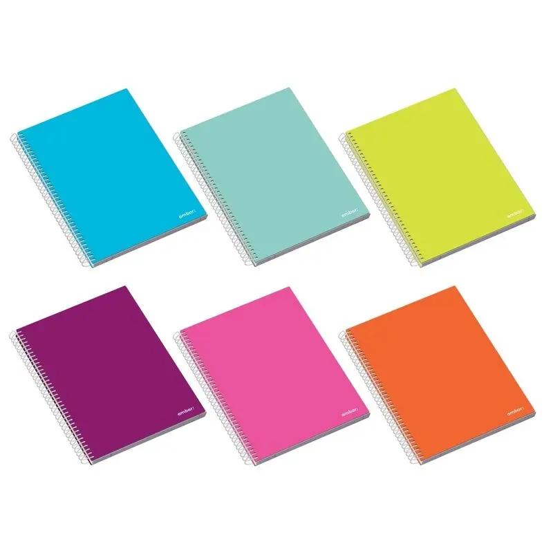 Caderno A5 capa dura - espiral  AMBAR SCHOOL - pautado - Hoc Sensu