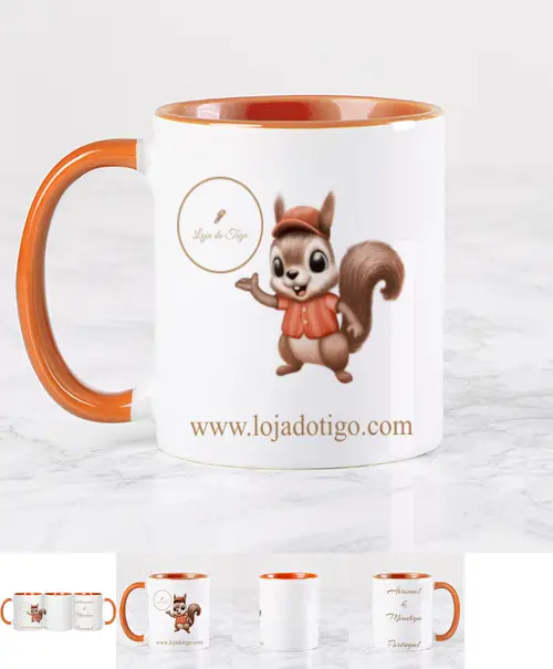 Caneca Cerâmica - Loja do Tigo - Arrimal e Mendiga - Flores de sabão  - Hoc Sensu