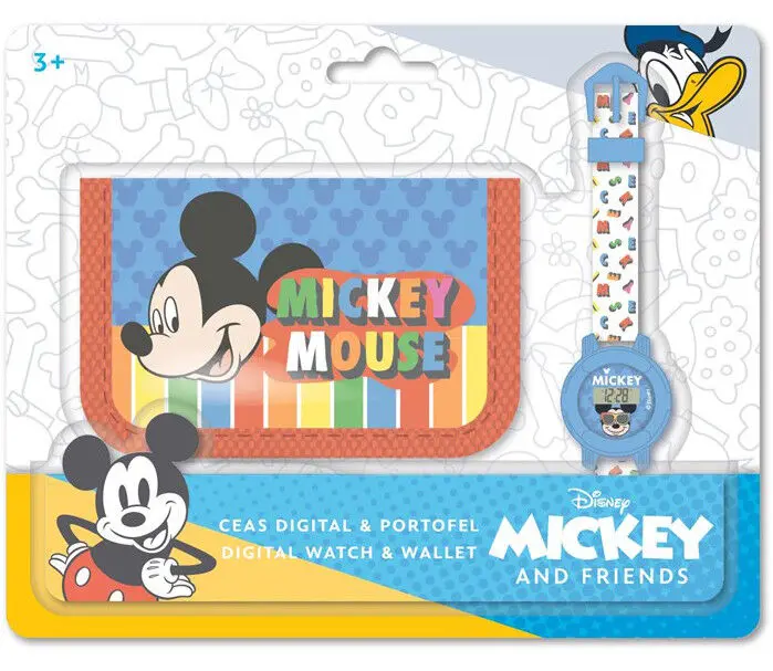 Conjunto de Relógio Digital e Porta Moedas de Mickey Mouse - Hoc Sensu