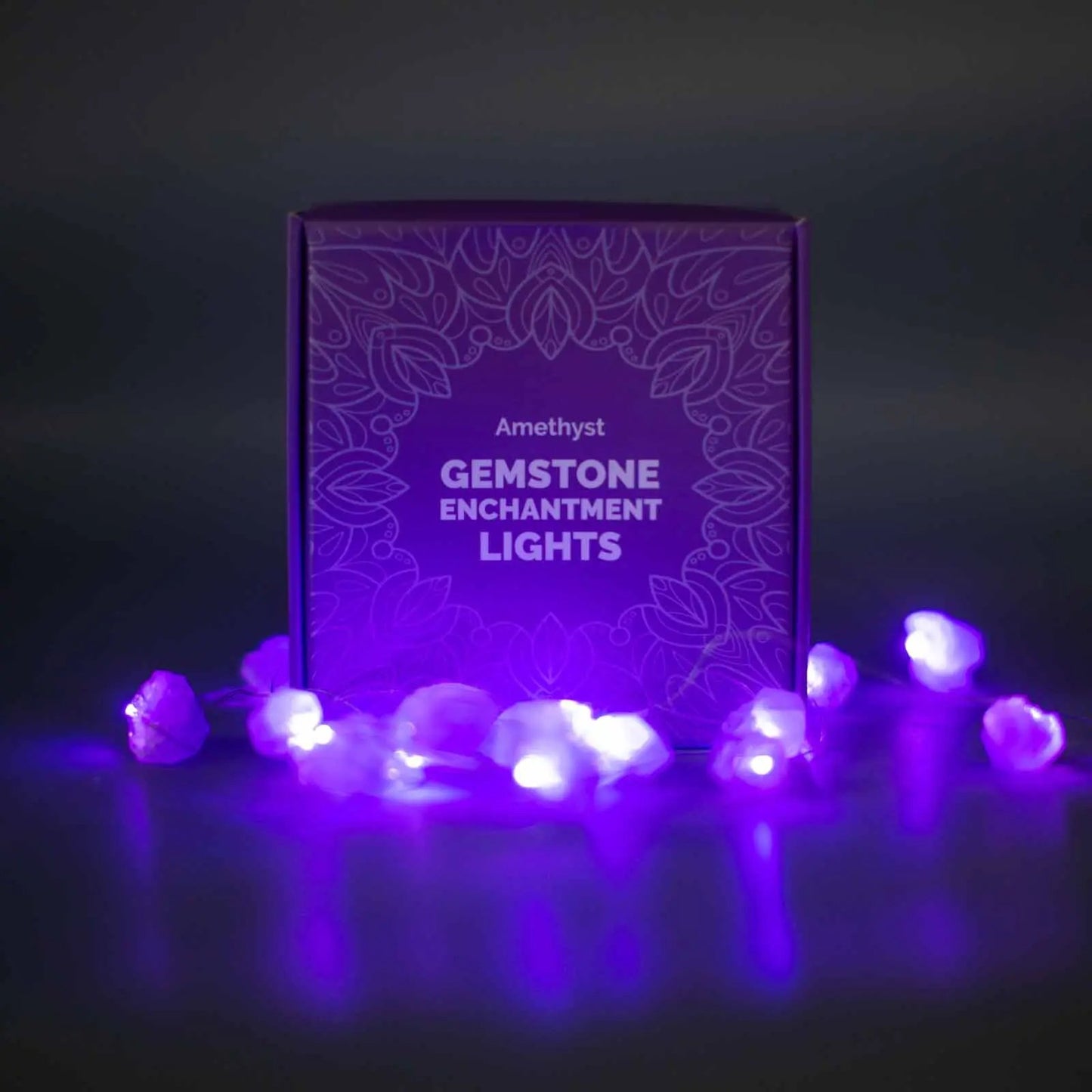 Luzes Encantadas com Pedras Naturais - Ametista - Loja do Tigo