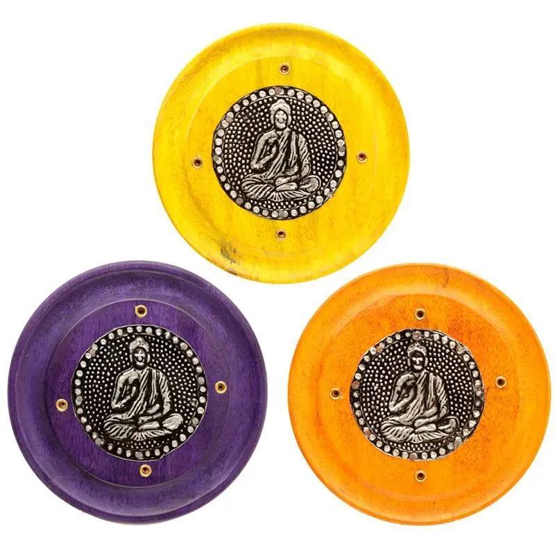 Queimador de Incenso redondo em madeira MANGO - Buda - Hoc Sensu