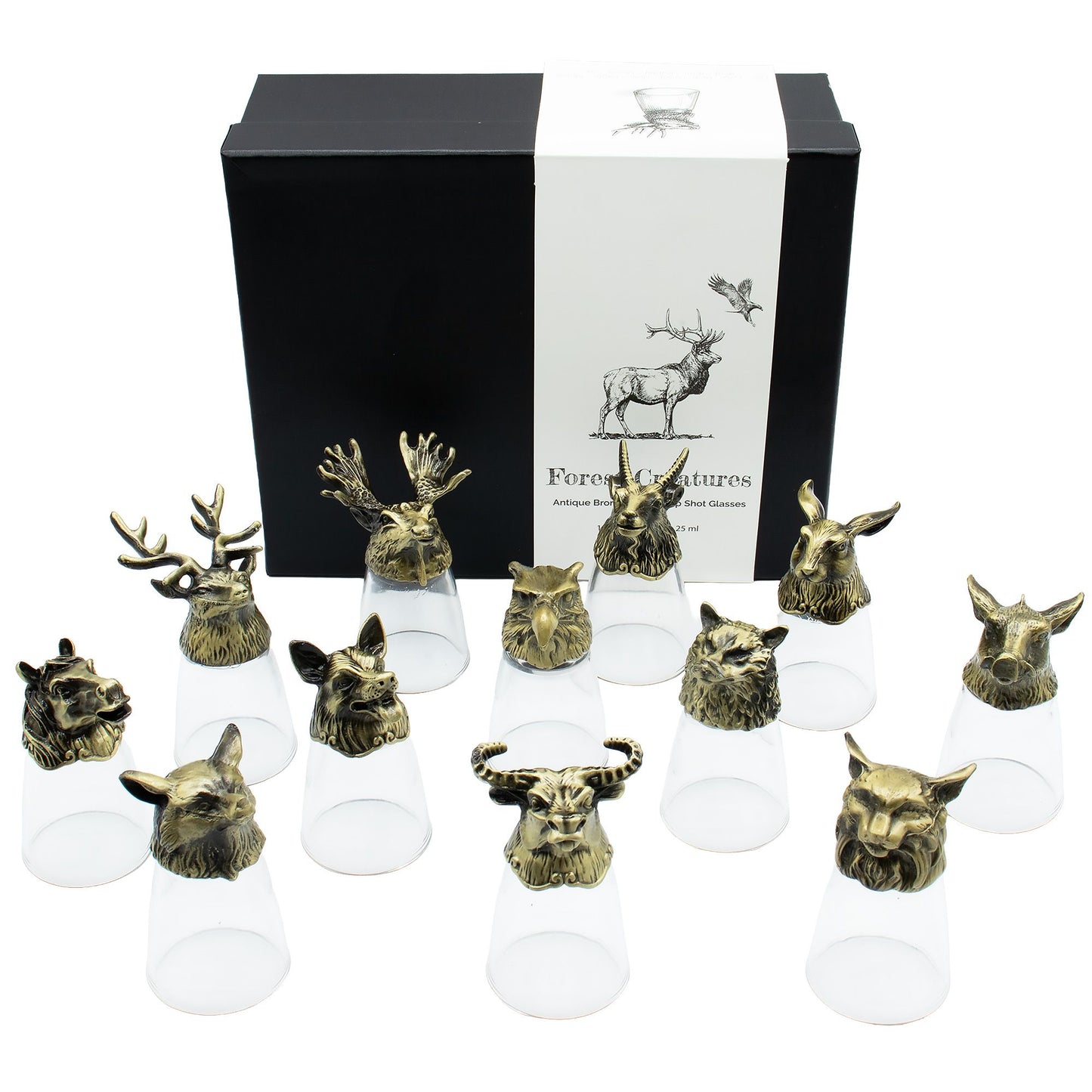 Conjunto 12 Copos Shot Bottom Up 25ml Criaturas - Hoc Sensu