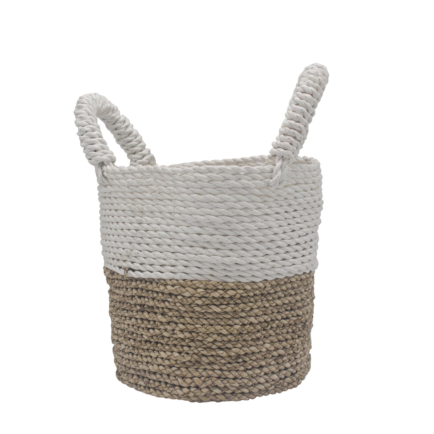 Conjunto de 3 Cestas de Algas Marinhas - Branco Natural