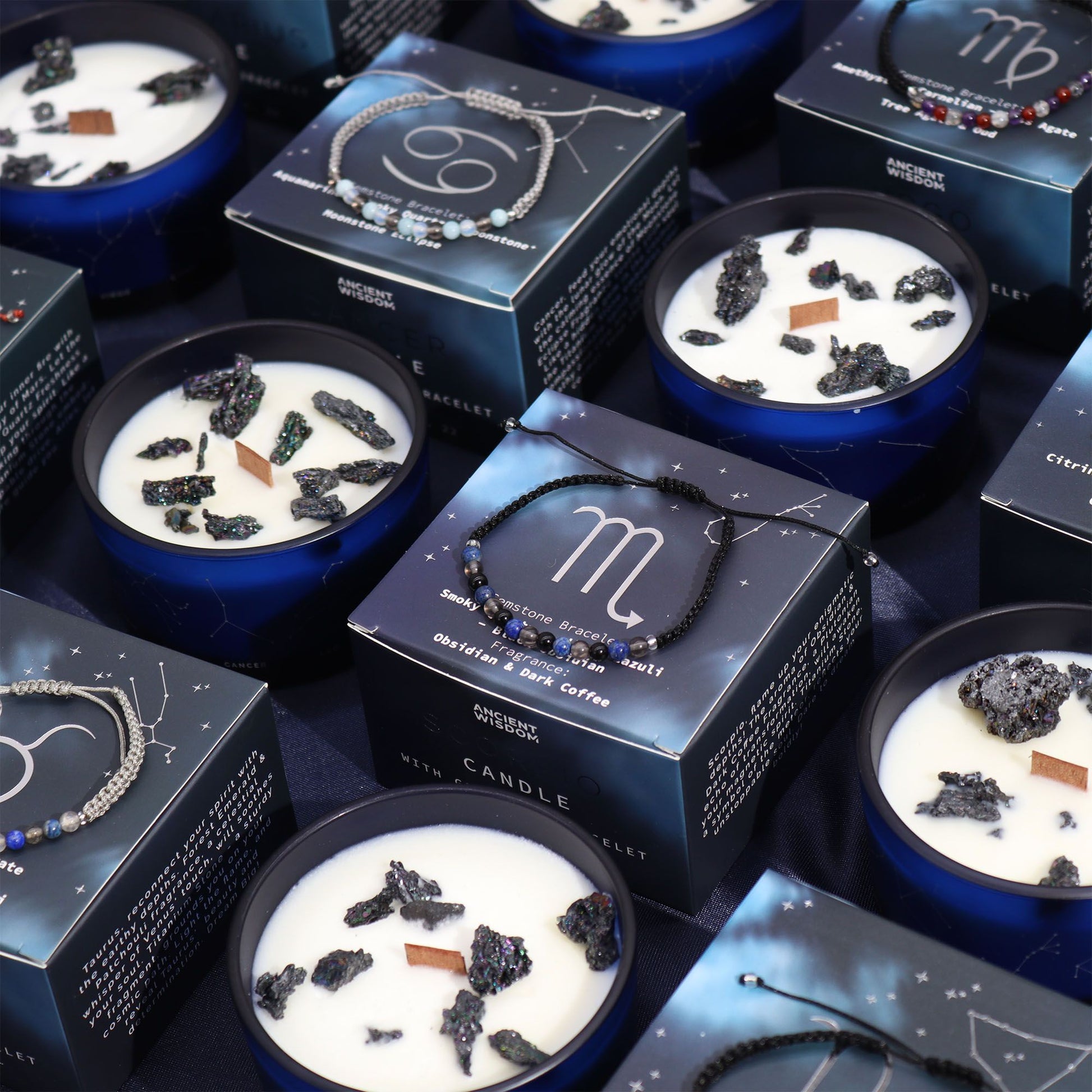 Vela Zodíaco Capricórnio com Pulseira de Cristais - HOC Sensu