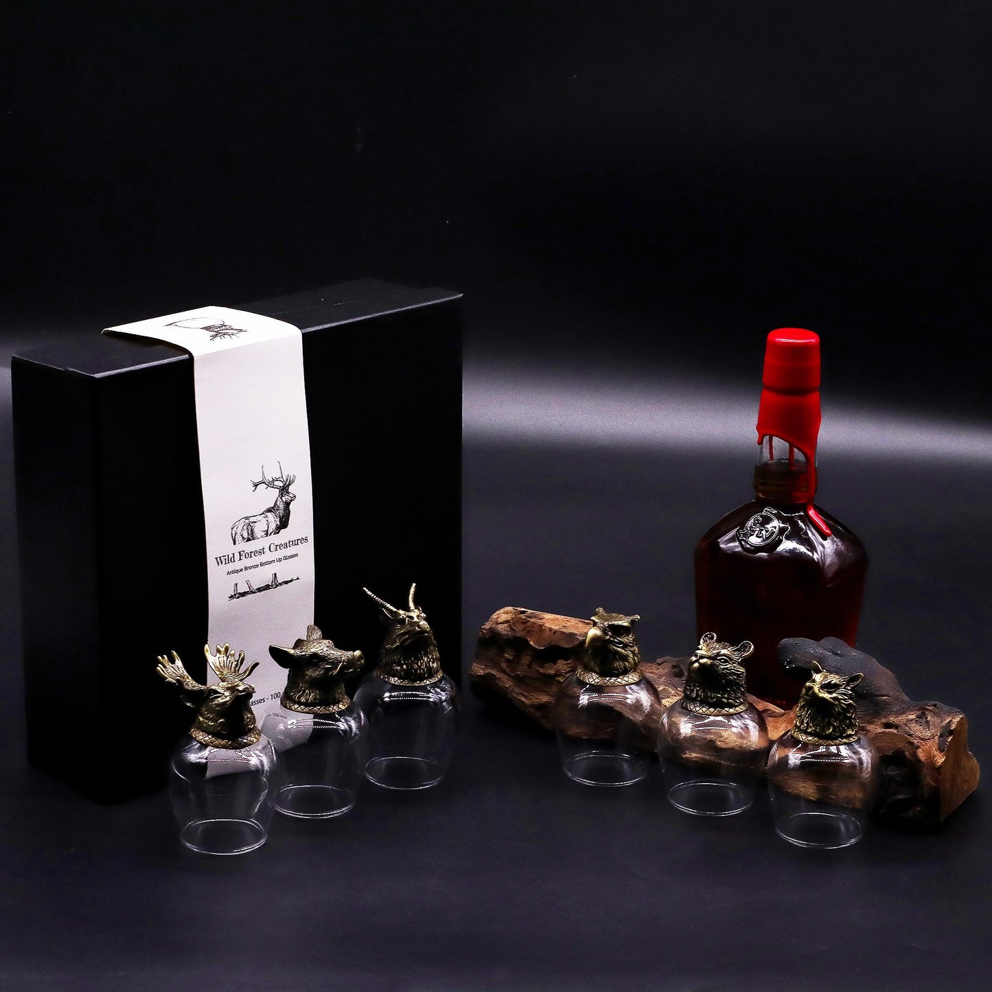 Conjunto de 6 Copos de Shot (50ml) - Criaturas Místicas - Bronze Antigo