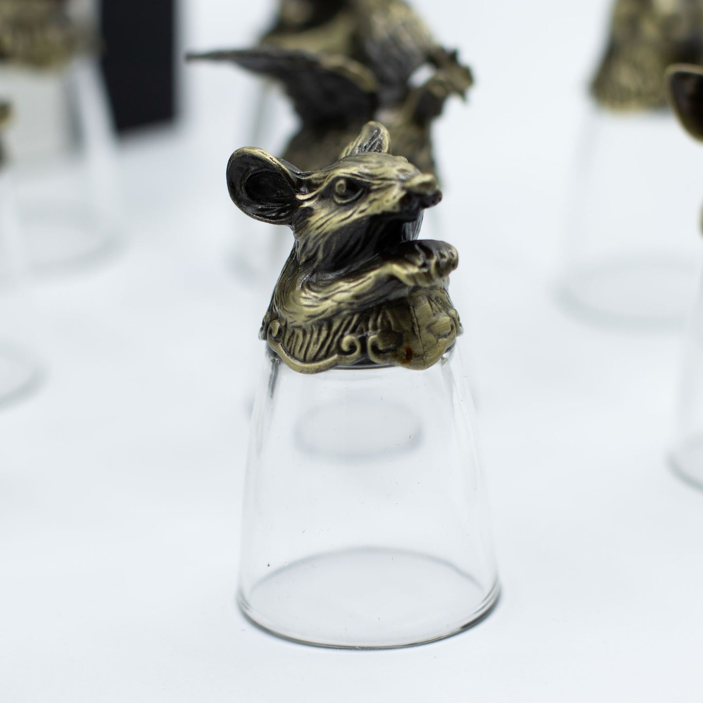 Copos de Shot Bottom Up (25ml) - Floresta e Criaturas Místicas - Bronze Antigo
