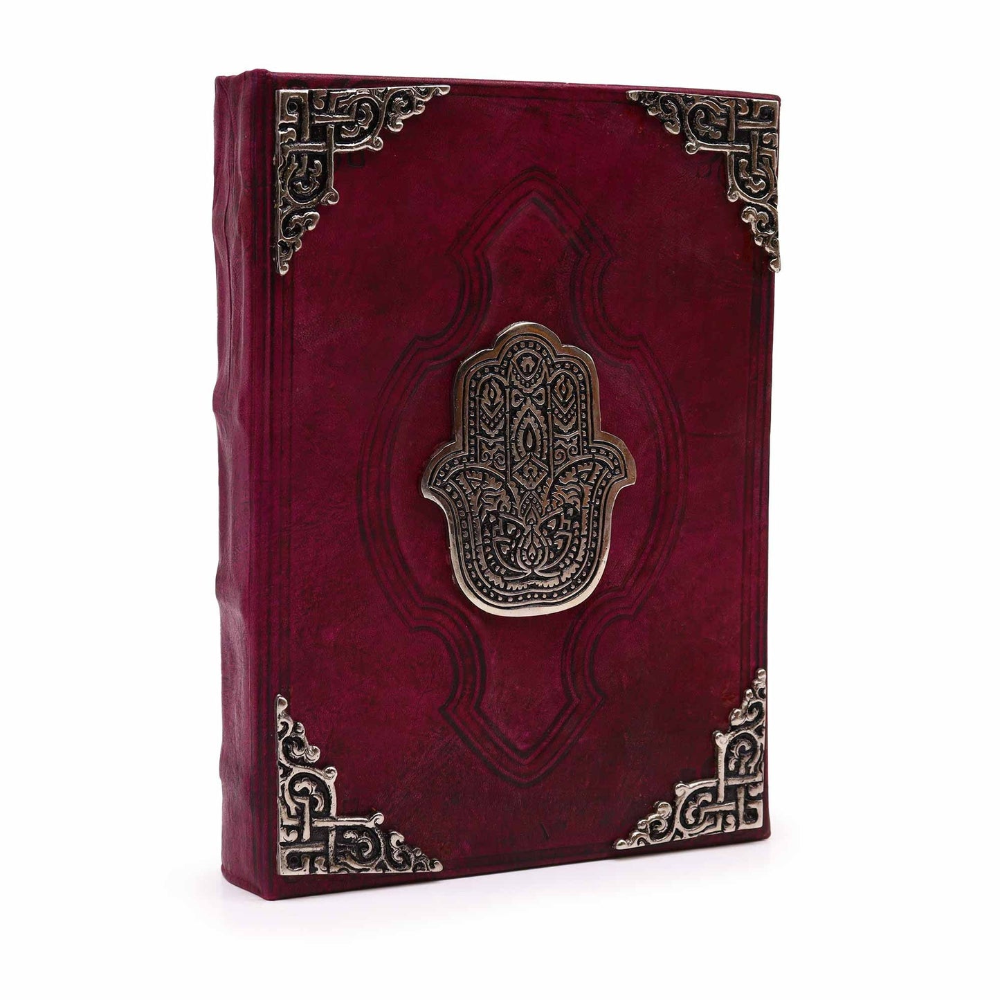 Livro Bronzeado Vermelho - Decoração Hamsa em Relevo - Hoc Sensu
