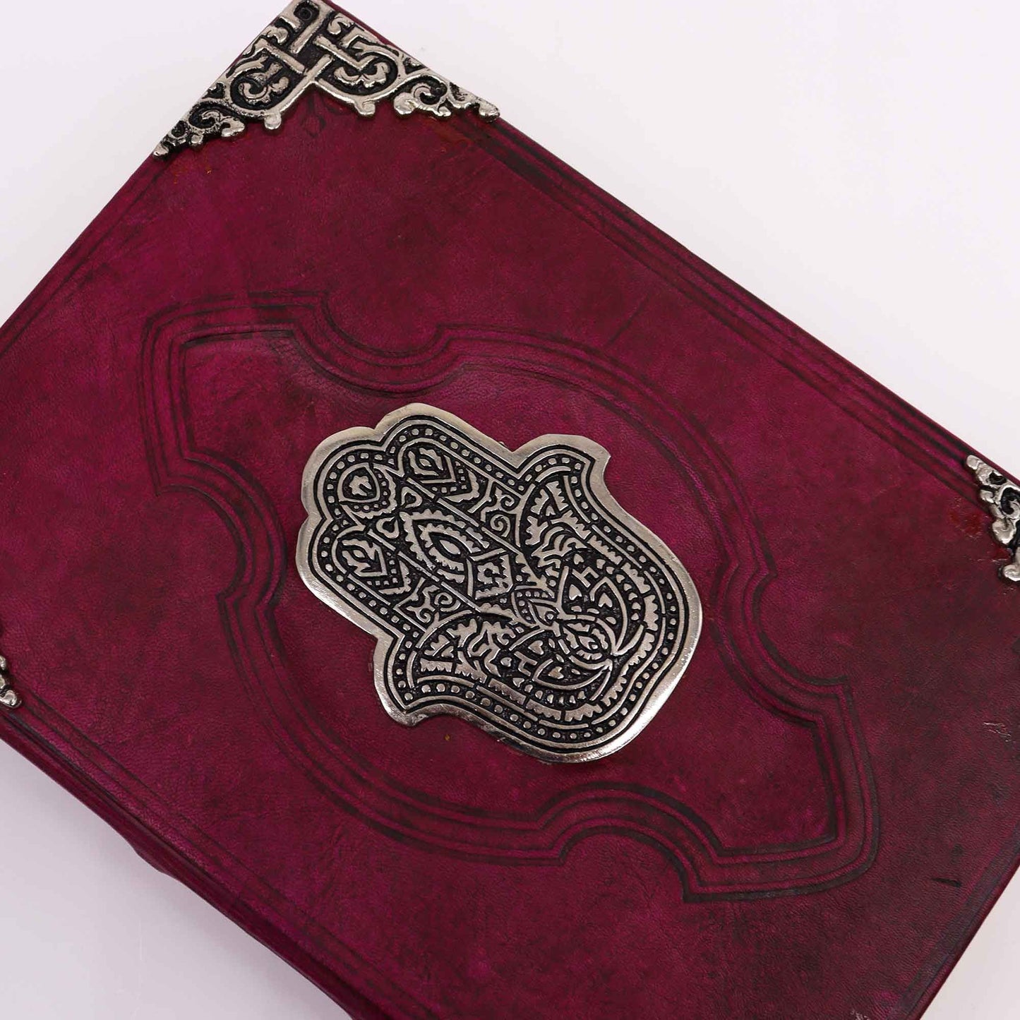 Livro Bronzeado Vermelho - Decoração Hamsa em Relevo - Hoc Sensu