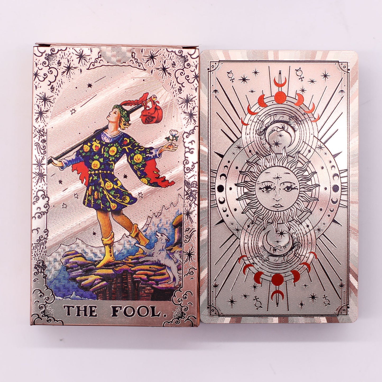 Cartas de Tarot Fase Lunar - Ouro Rosa Metálico