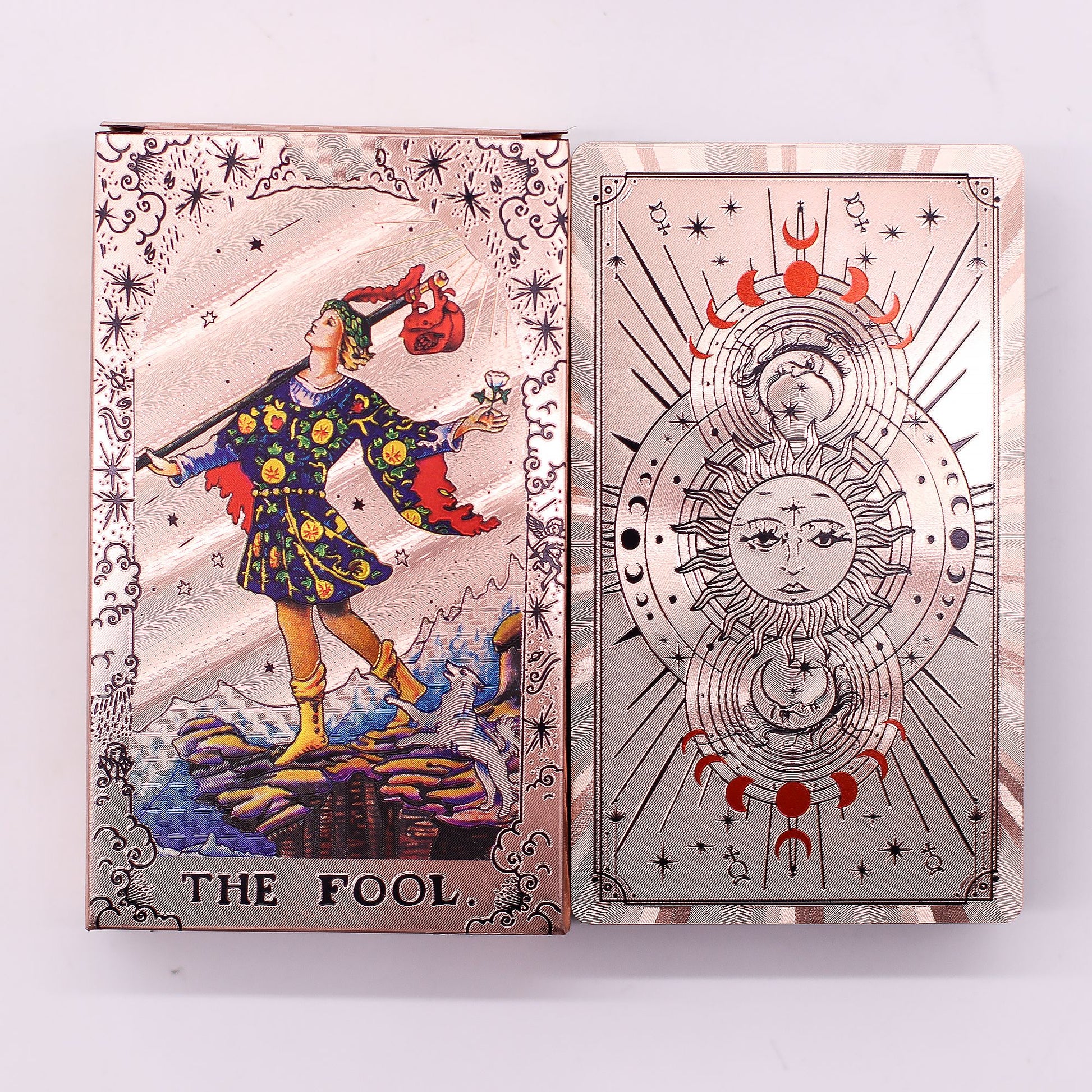 Cartas de Tarot Fase Lunar - Ouro Rosa Metálico