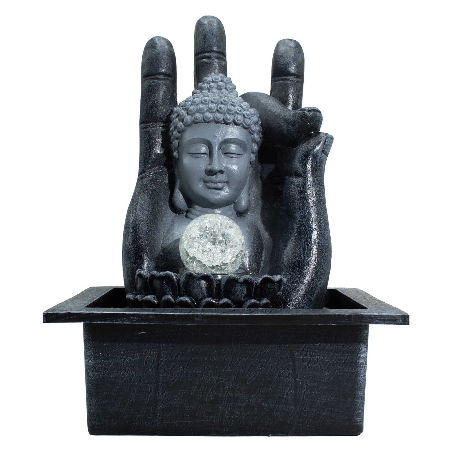 Fonte de Água de Mesa - Mão e Cabeça de Buda - 35cm