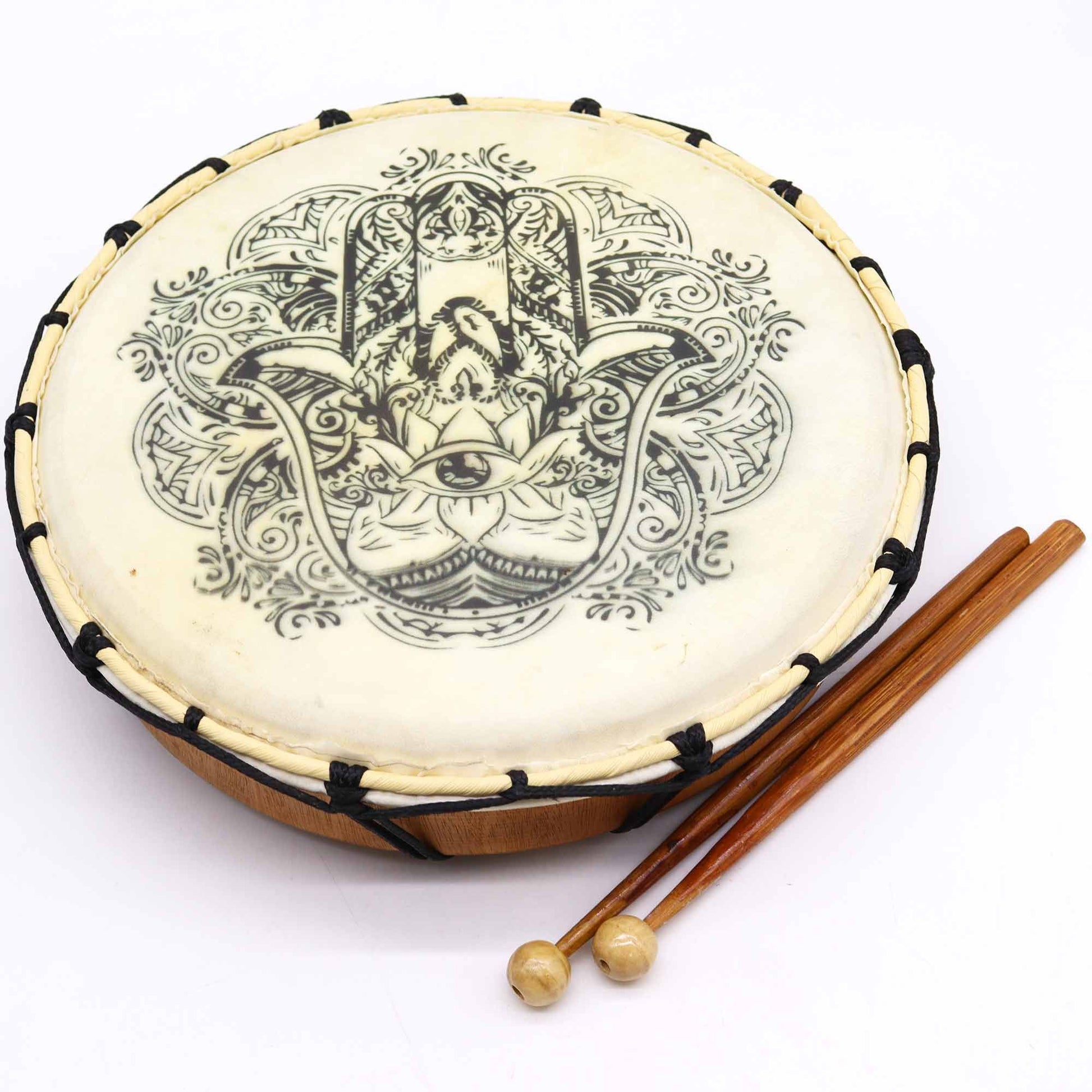 Tambor Xamânico Hamsa com Baqueta - 30cm - [hoc Sensu]