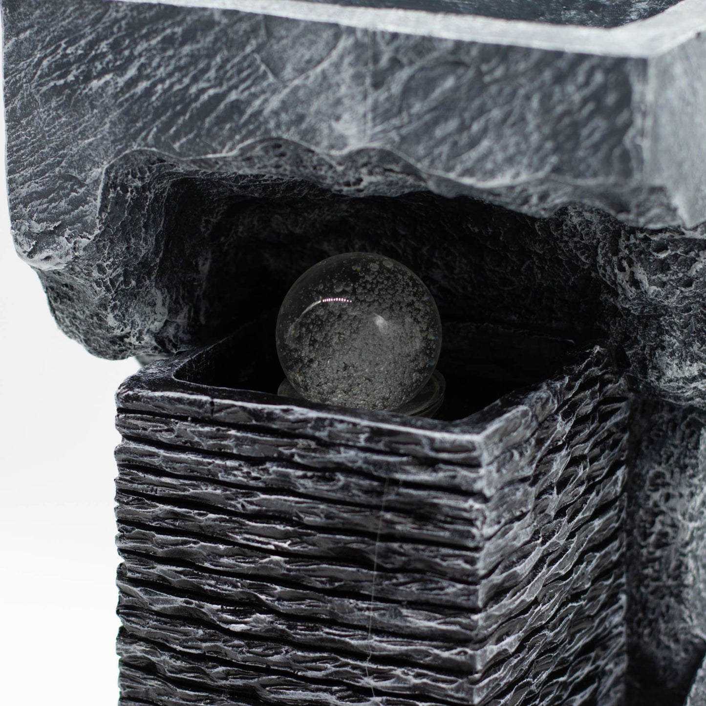 Fonte de Água de Mesa - Bola de Cristal com Luz LED - 48cm