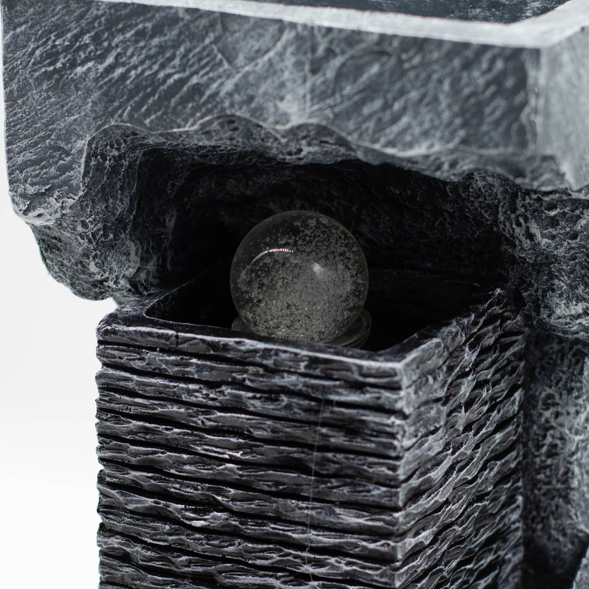 Fonte de Água de Mesa - Bola de Cristal com Luz LED - 48cm