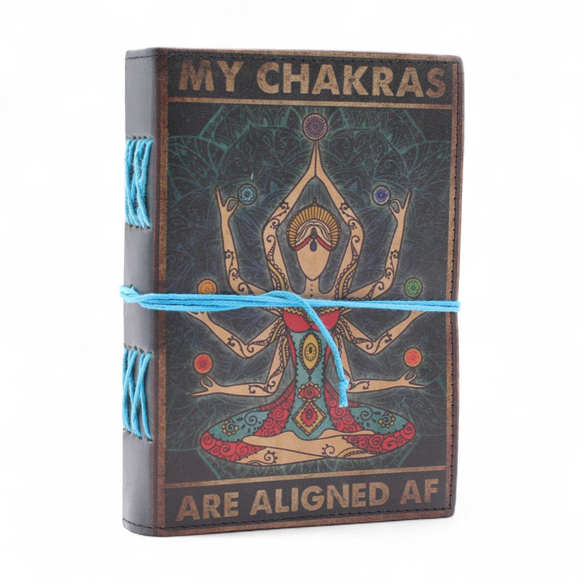 Caderno Couro Chakras Alinhados 200 Páginas 17,8cm - Hoc Sensu