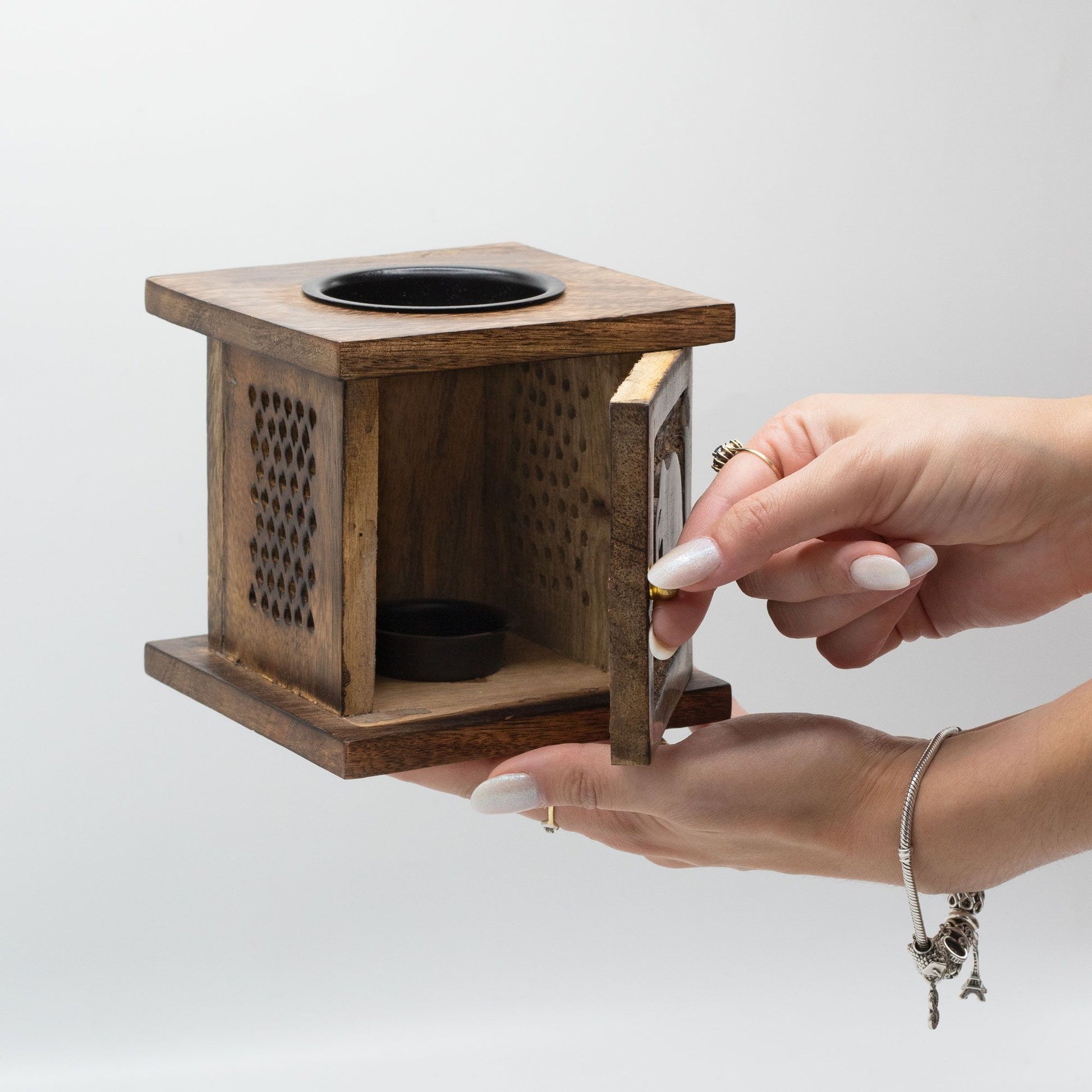 Queimador de Óleo em Madeira de Manga - Buda