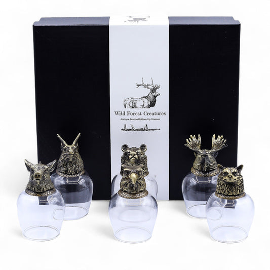 Conjunto de 6 Copos de Shot (50ml) - Criaturas Místicas - Bronze Antigo