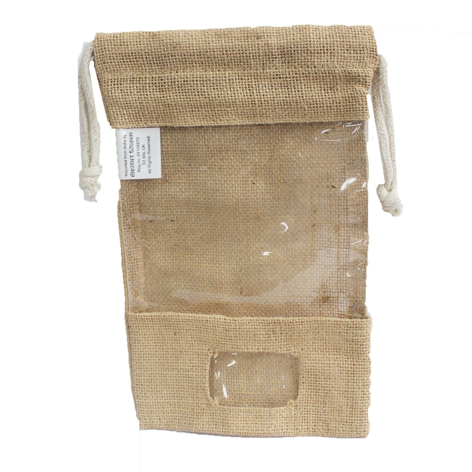 Bolsa de Juta com Janela 25x16cm e Bolso