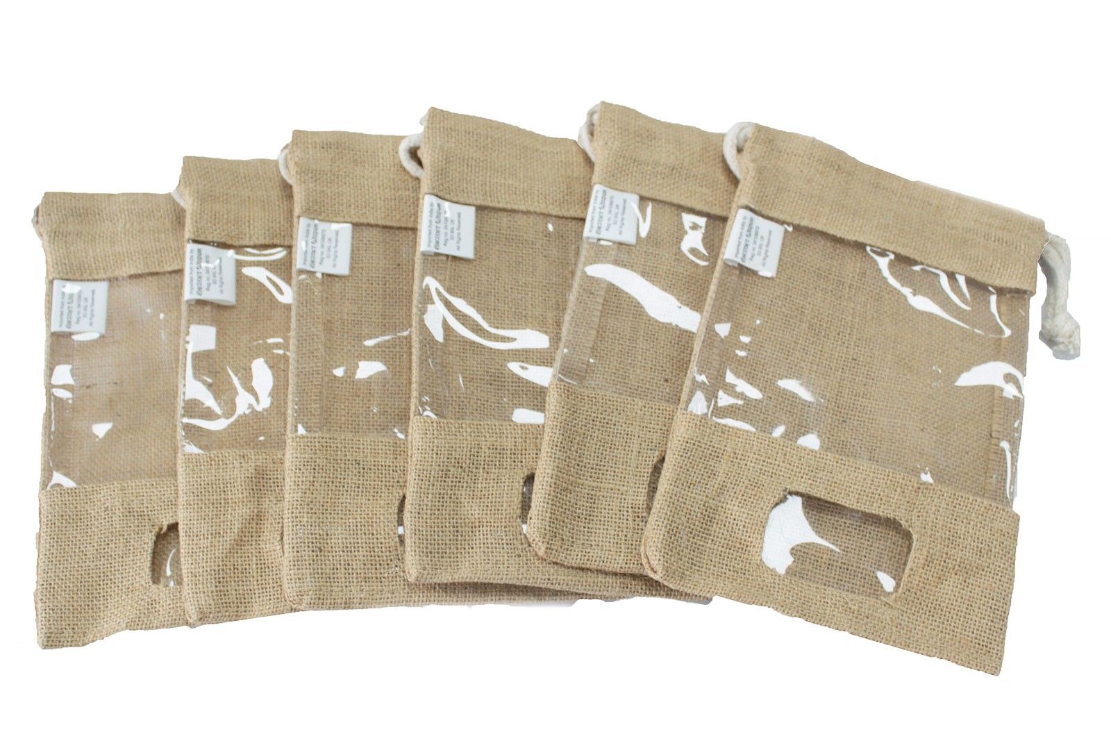 Bolsa de Juta com Janela 25x16cm e Bolso