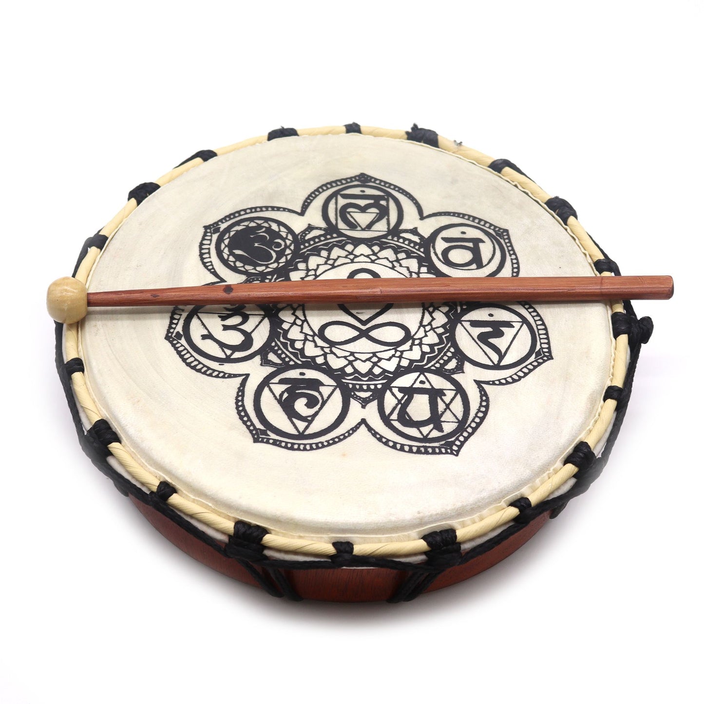Tambor Xamânico Chakra com Baqueta - 25cm - [hoc Sensu]
