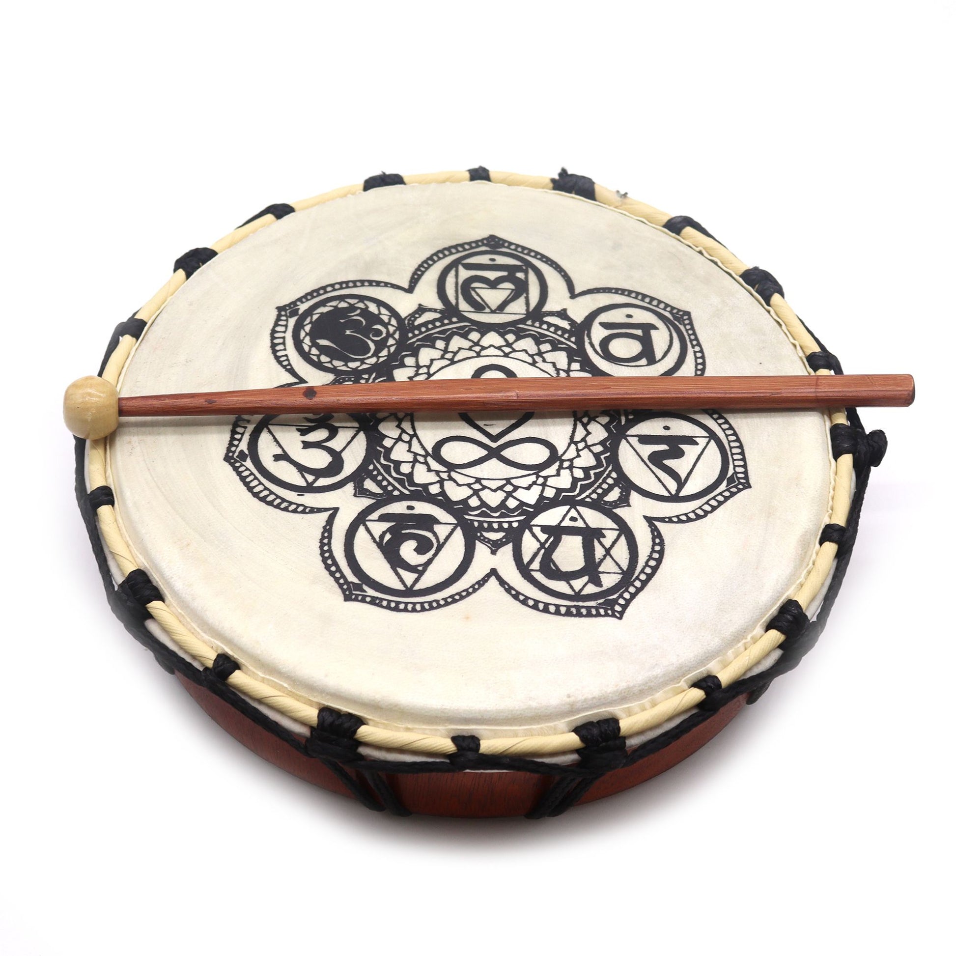 Tambor Xamânico Chakra com Baqueta - 25cm - [hoc Sensu]