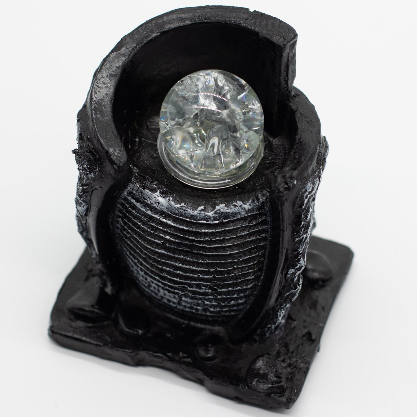 Fonte de Água de Mesa - Vaso e Bola de Cristal - 20cm - [hoc Sensu]
