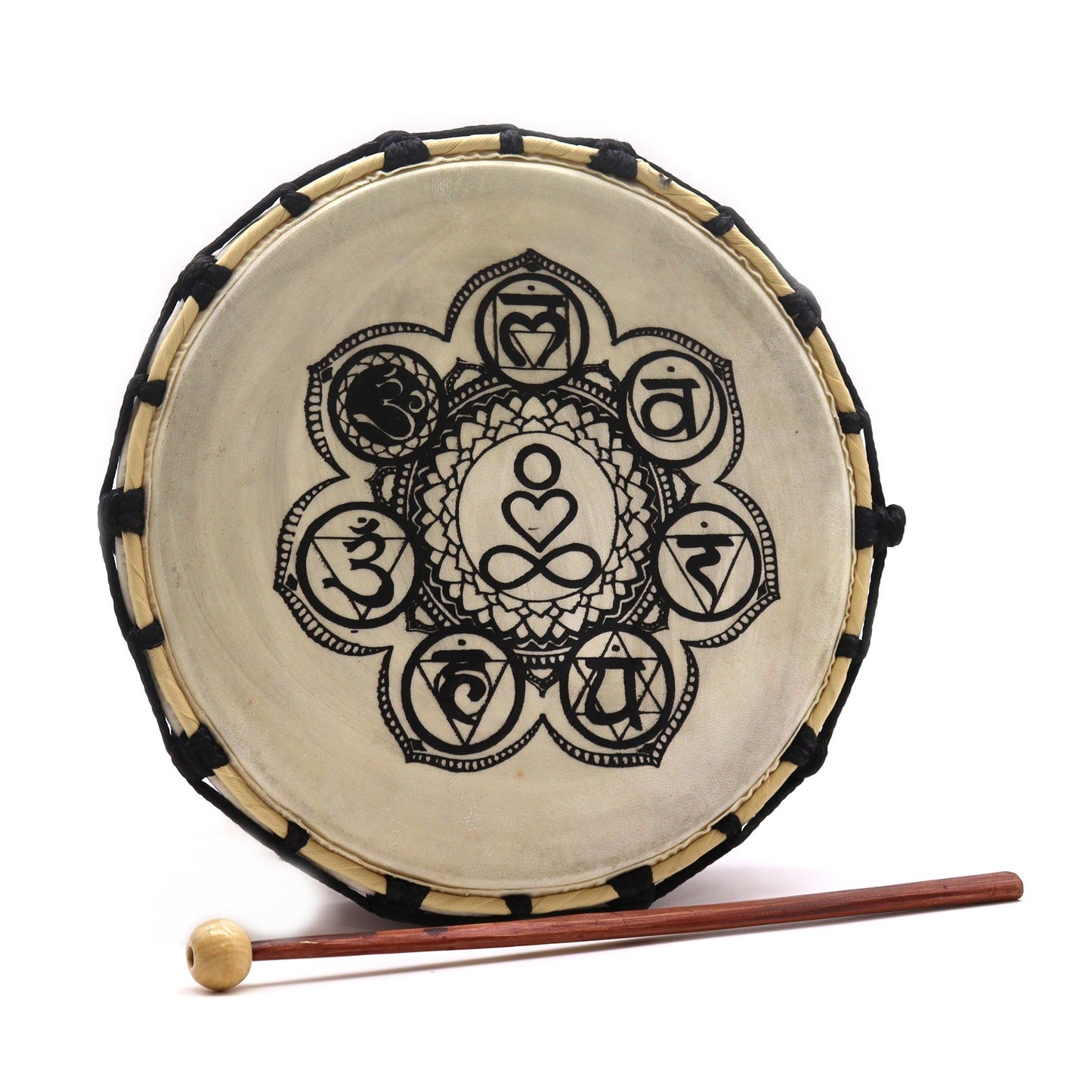 Tambor Xamânico Chakra com Baqueta - 25cm - [hoc Sensu]