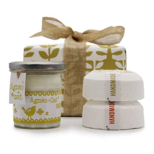 Conjunto de Presente: Bombas de Banho Clementina & Morango + Vela de Cítricos Frescos - Hoc Sensu